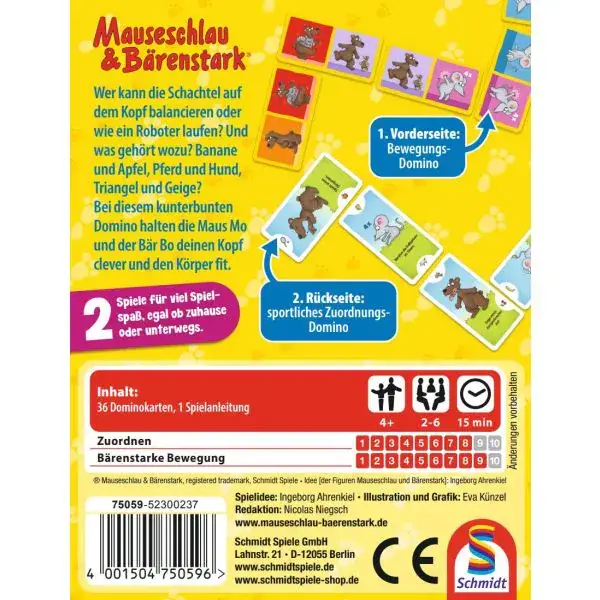 Schmidt Spiele Mauseschlau & Bärenstark: Fit und Clever, Kinderkartenspiel Kauf eins, bekomm eins gratis