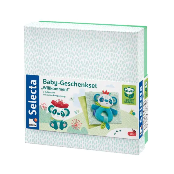Schmidt Spiele TULIP'S GARDEN by SELECTA Soft Toy: Baby-Geschenkset, Willkommen!, 3-teilig Jubiläumsangebot