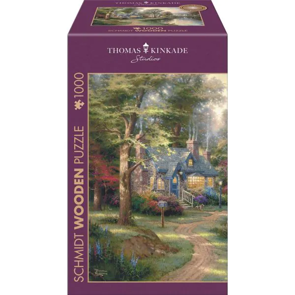 Schmidt Spiele Thomas Kinkade Studios: Dorf am See, 1.000 Teile Holzpuzzle Große Rabatte