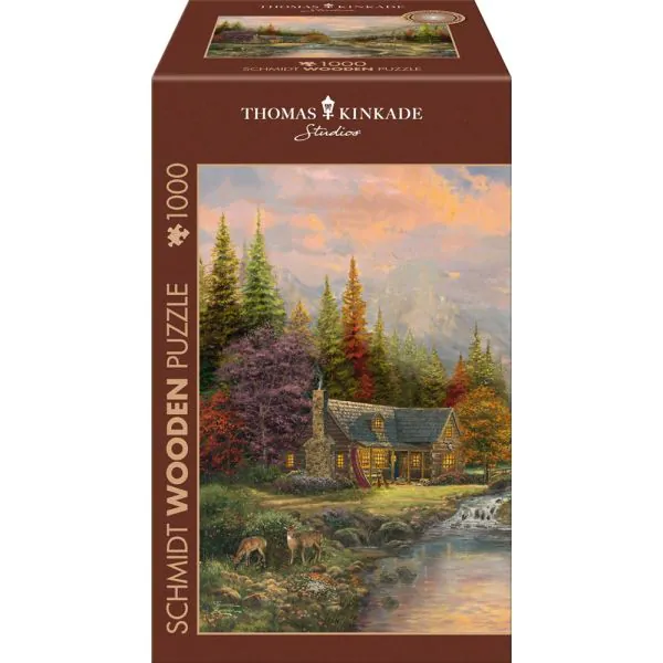 Schmidt Spiele Thomas Kinkade Studios: Bergkulisse mit Bach, 1.000 Teile Holzpuzzle Neuheiten