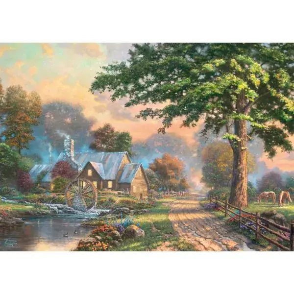 Schmidt Spiele Thomas Kinkade Studios: Am alten Mühlenbach, 1.000 Teile Holzpuzzle Saisonale Angebote