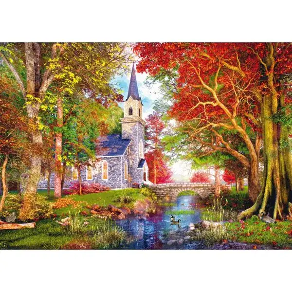 Schmidt Spiele Kapelle im Herbstzauber, 1.000 Teile Puzzle Kauf eins, bekomm eins gratis