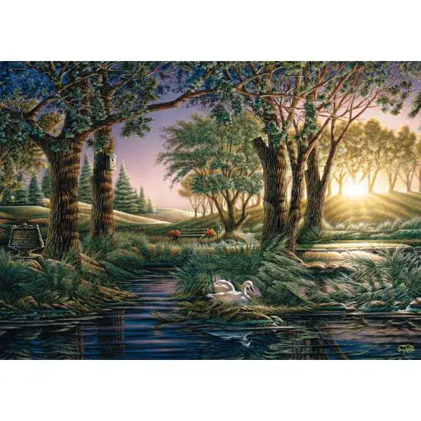 Schmidt Spiele Terry Redlin: Morgenzauber am Teich, 1.000 Teile Puzzle Bis zu 65% Rabatt