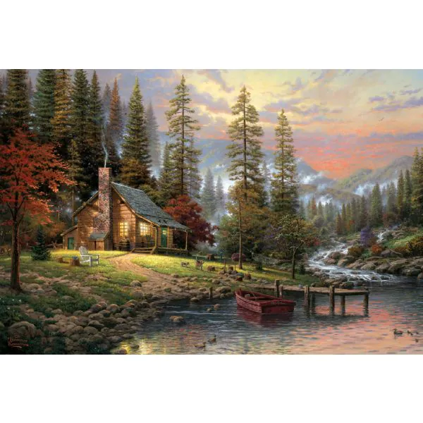 Schmidt Spiele Thomas Kinkade: Haus in den Bergen, 500 Teile Puzzle Im Verkauf