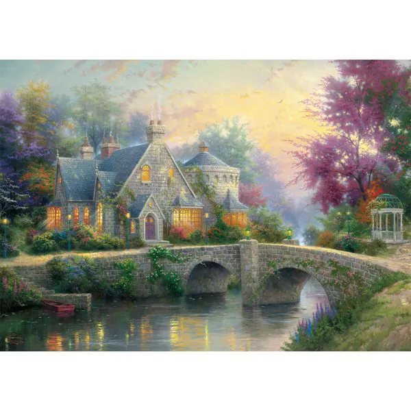 Schmidt Spiele Thomas Kinkade: Painter of Light - Lamplight Manour & Winter in Lamplight Manour, 2 x 1.000 Teile Puzzle Outlet