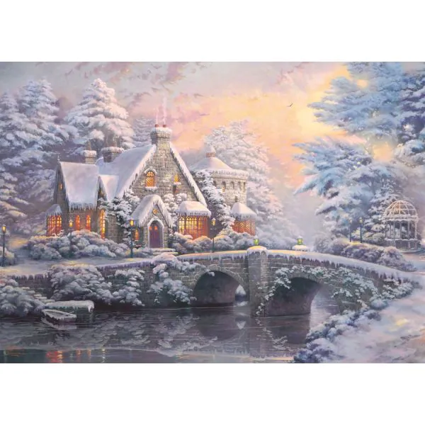 Schmidt Spiele Thomas Kinkade: Painter of Light - Lamplight Manour & Winter in Lamplight Manour, 2 x 1.000 Teile Puzzle Outlet