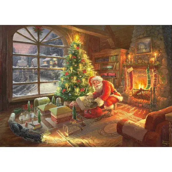 Schmidt Spiele Thomas Kinkade Studios: Painter of Light - Der Weihnachtsmann ist da! - Limited Edition, 1.000 Teile Puzzle Limitierter Zeitrabatt