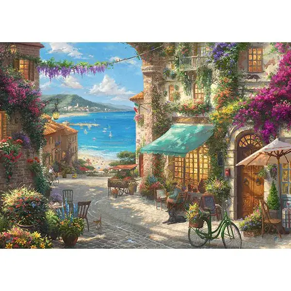 Schmidt Spiele Thomas Kinkade Studios: Painter of Light - Café an der italienischen Riviera, 1.000 Teile Puzzle Rabatt