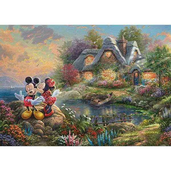 Schmidt Spiele Thomas Kinkade: Painter of Light - Disney, Sweethearts Mickey & Minnie, 1.000 Teile Puzzle Begrenztes Angebot