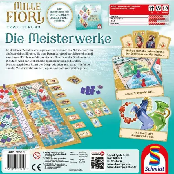 Schmidt Spiele Mille Fiori, Die Meisterwerke – Erweiterung , Familienspiel Preisnachlass