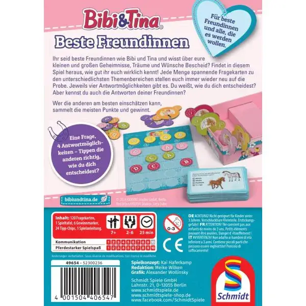 Schmidt Spiele Bibi & Tina: Beste Freundinnen; Kinderspiel Bis zu 50% Rabatt