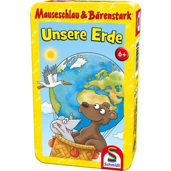 Schmidt Spiele Mauseschlau & Bärenstark: Unsere Erde, Reisespiel in der Metalldose