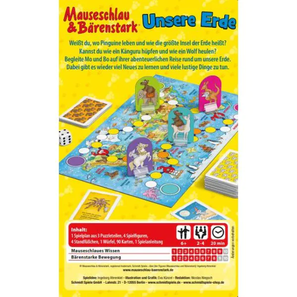 Schmidt Spiele Mauseschlau & Bärenstark: Unsere Erde, Reisespiel in der Metalldose Nur für heute