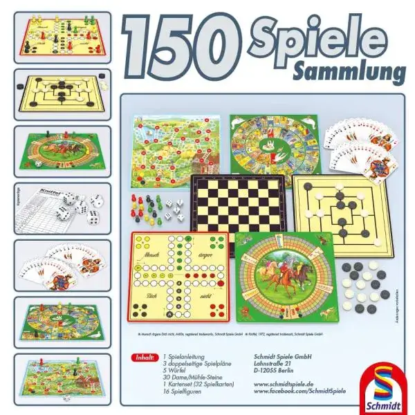Schmidt Spiele 150er Spielesammlung, 150 Spielemöglichkeiten, grün Riesige Rabatte