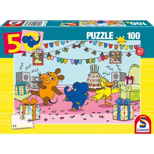 Schmidt Spiele Die Maus: Elefantastische Party, 100 Teile Kinderpuzzle