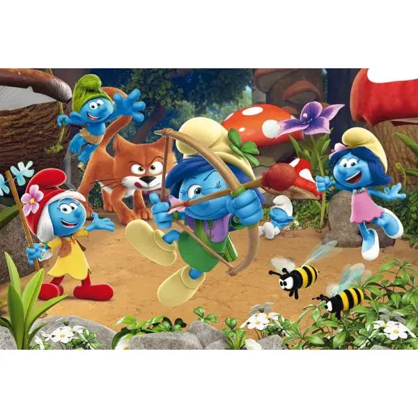 Schmidt Spiele Die Schlümpfe: Azrael in Schlumpfhausen, 60 Teile Kinderpuzzle mit Add-on 2025