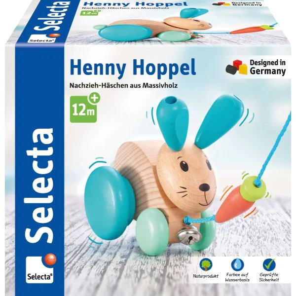 Schmidt Spiele Henny Hoppel, Nachziehspielzeug aus Holz, 13 cm Günstig kaufen