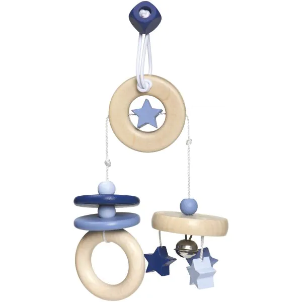 Schmidt Spiele bellybutton: Sternchen Spaß, Minitrapez, Mobile aus Holz, Blau, 15,5 cm