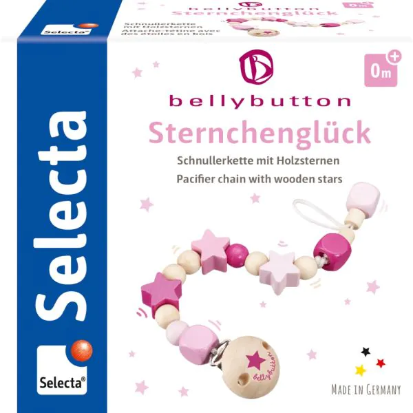 Schmidt Spiele bellybutton: Schnullerkette Sternchenglück rosa Letzte 3 Tage