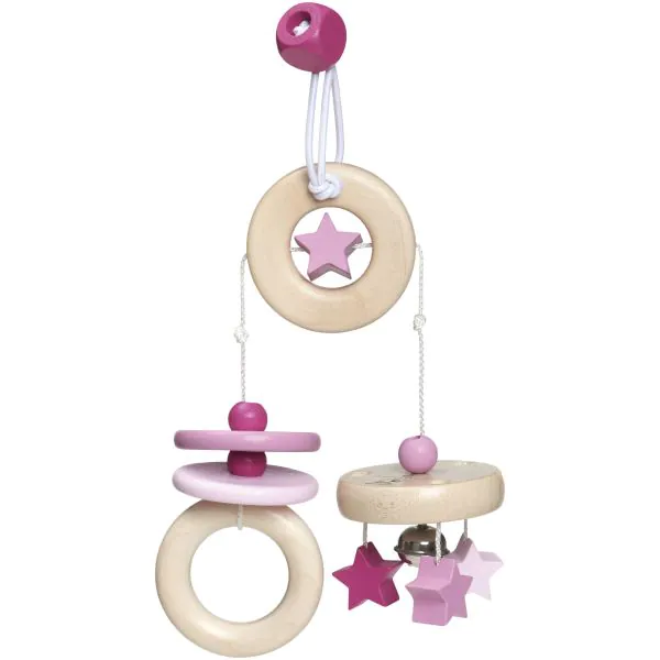 Schmidt Spiele bellybutton: Sternchen Spaß, Minitrapez, Mobile aus Holz, Rosa, 15,5 cm