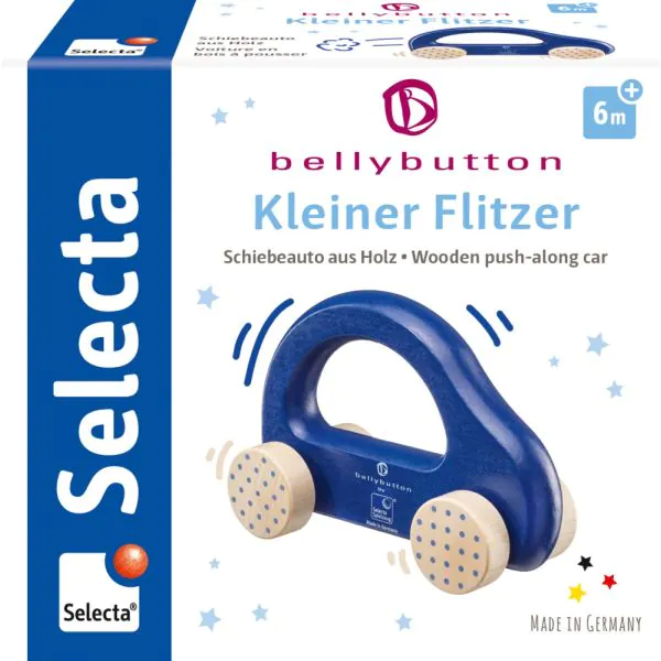 Schmidt Spiele bellybutton: Kleiner Flitzer, Greifling aus Holz, Blau, 10cm Zeitbegrenzte Promotion