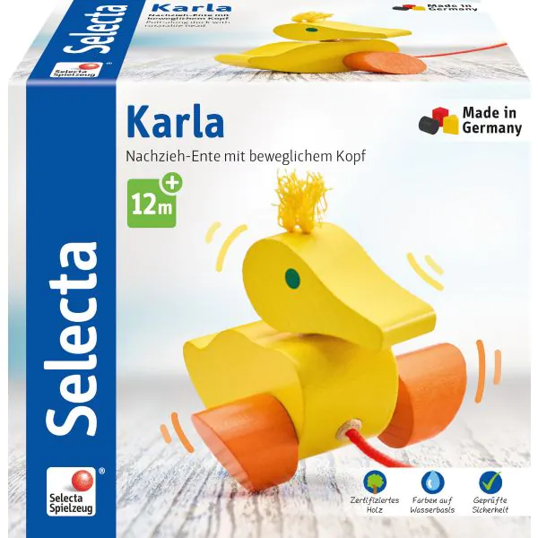 Schmidt Spiele Karla, Nachzieh-Ente, 10 cm Saisonschlussverkauf