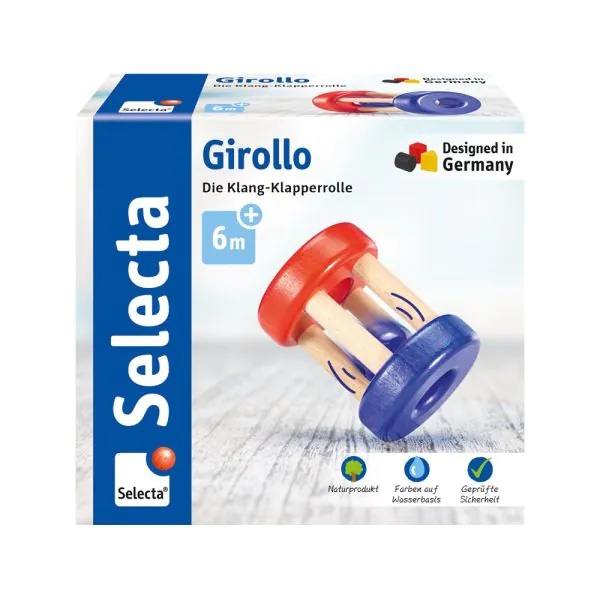 Schmidt Spiele Girollo, Greifspielzeug, Die Klang-Klapperrolle aus Holz, 7cm Top Angebot