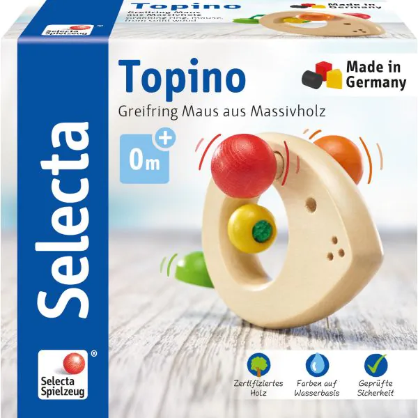 Schmidt Spiele Topino, Maus-Greifling aus Holz, 8 cm Neueste Mode