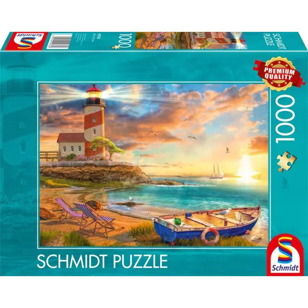 Schmidt Spiele Sonnenuntergang in der Leuchtturm-Bucht, 1.000 Teile Puzzle