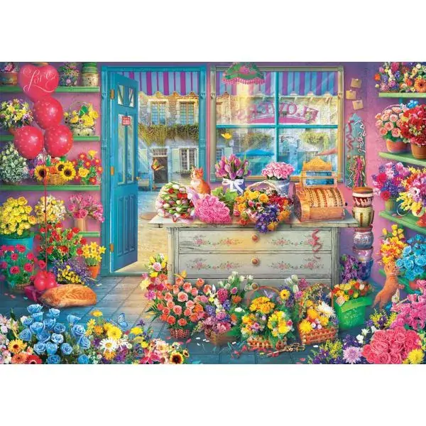 Schmidt Spiele Bunter Blumenladen, 1.000 Teile Puzzle Jubiläumsangebot