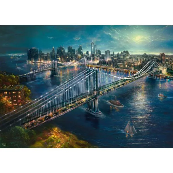 Schmidt Spiele Thomas Kinkade Studios: Mond über Manhatten, 2.000 Teile Puzzle Zeitlich begrenztes Angebot