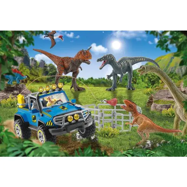 Schmidt Spiele Schleich ®: Dinosaurs – Urzeit-Giganten, 60 Teile Kinderpuzzle mit Add-on (eine Original Baby Stegosaurus mini Figur) Begrenzt auf 3 Tage