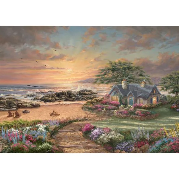 Schmidt Spiele Thomas Kinkade Studios: Seaside Cottage, 1.000 Teile Puzzle Begrenztes Angebot