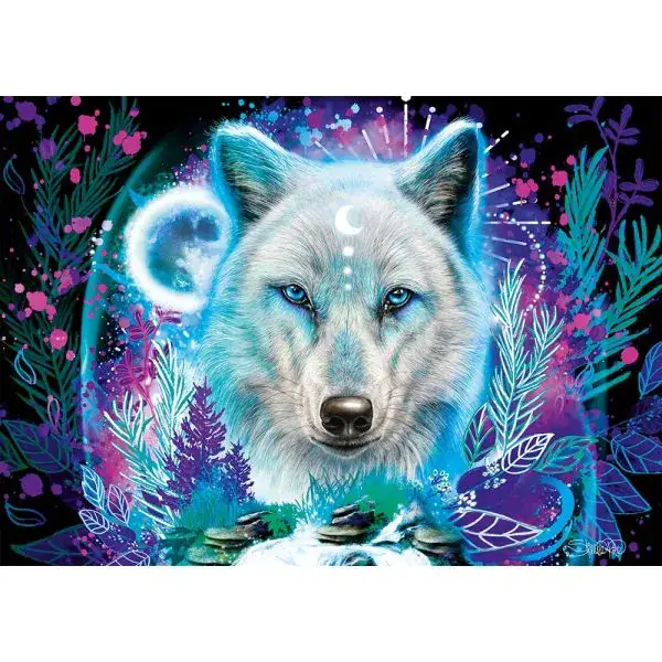 Schmidt Spiele Sheena Pike: Neon Arktis-Wolf, 1.000 Teile Puzzle Saisonale Angebote