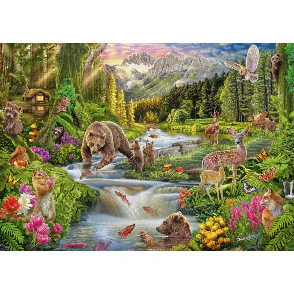 Schmidt Spiele Steve Sundram: Wildtiere am Waldesrand, 1.000 Teile Puzzle Online Shopping