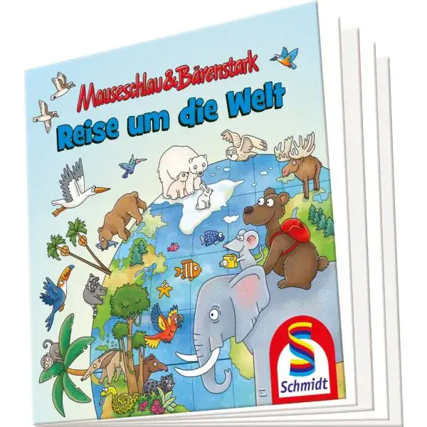 Schmidt Spiele Mauseschlau & Bärenstark: Reise um die Welt, 100 Teile Kinderpuzzle mit Add-on (Wissensbüchlein) Black Friday