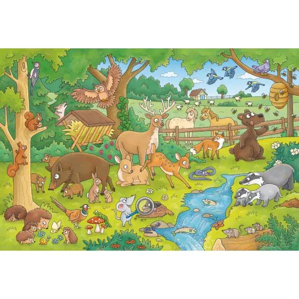 Schmidt Spiele Mauseschlau & Bärenstark: Reise in die Natur, 3x48 Teile Kinderpuzzle mit Add-on (Wissensbüchlein) Heißer Verkauf