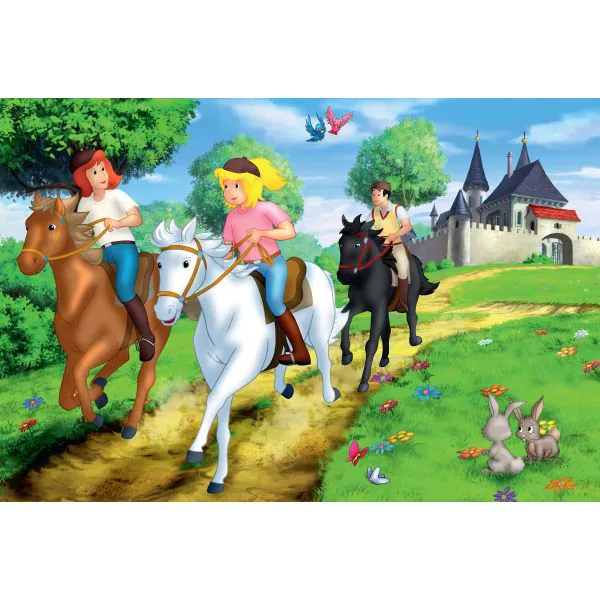 Schmidt Spiele Bibi & Tina: Puzzle-Box im Metallkoffer mit 4 Kinderpuzzles (2 x 100 und 2 x 150 Teile) Zeitbegrenzte Promotion