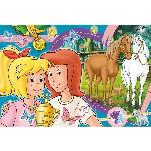 Schmidt Spiele Bibi & Tina: Pferdeglück, 100 Teile Kinderpuzzle mit Add-on (inkl. Slap Snap Band bunt) Nur für heute