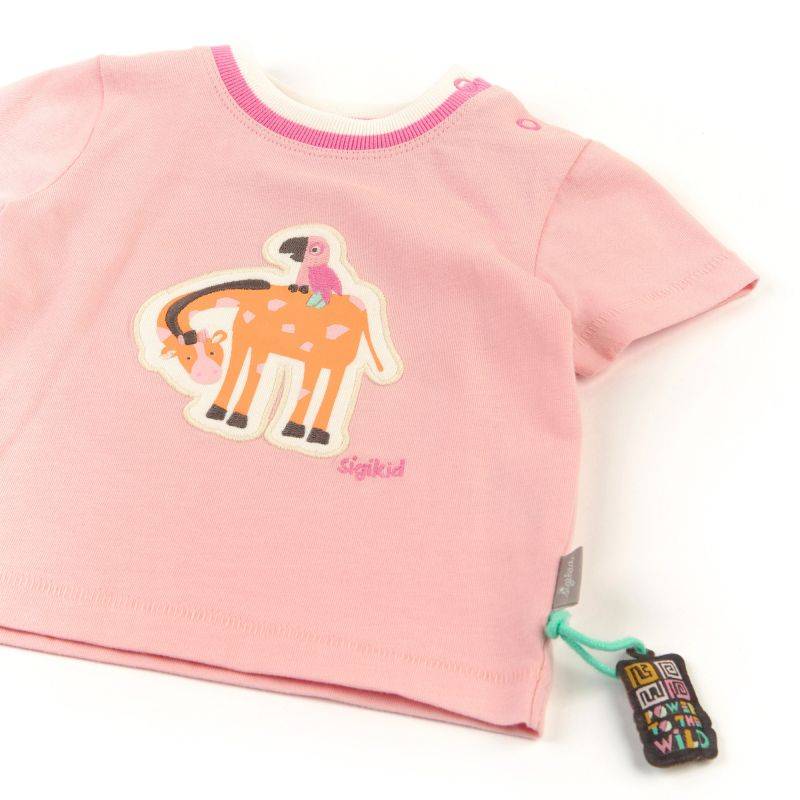 Sigikid Baby T-Shirt, zartrosa mit Giraffen Motiv Bis zu 65% Rabatt