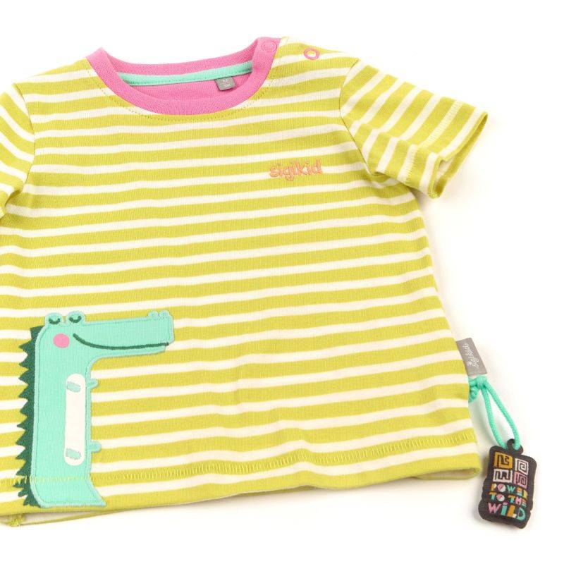 Sigikid Baby T-Shirt geringelt mit Krokodil Motiv Super Rabatt