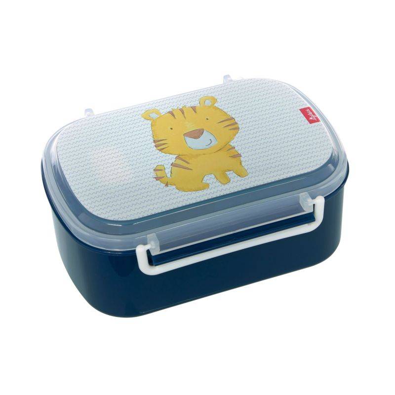Sigikid Kinder Set 400 ml Edelstahl-Trinkflasche und Brotbox Tiger, blau Fabrik Onlineshop