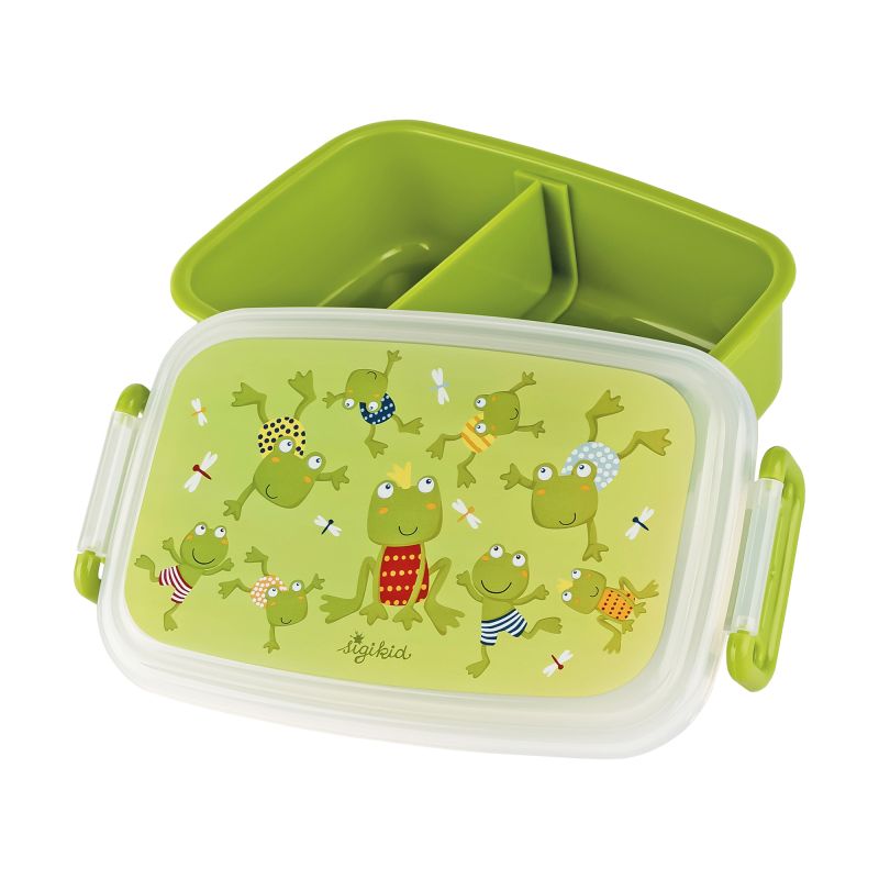 Sigikid Kinder Set 400 ml Edelstahl-Trinkflasche und Brotbox, Frosch Versandkostenfrei