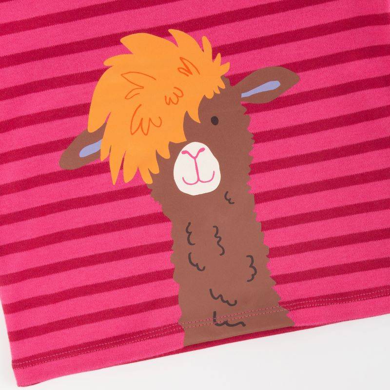 Sigikid Kinder Langarmshirt Crazy Lama, pink gestreift Fabrikpreis