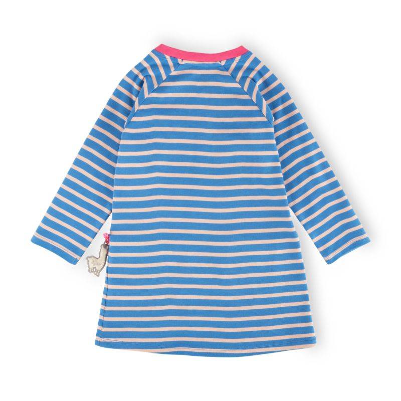 Sigikid Kinder Kleid Crazy Lama, blau gestreift Rabatt