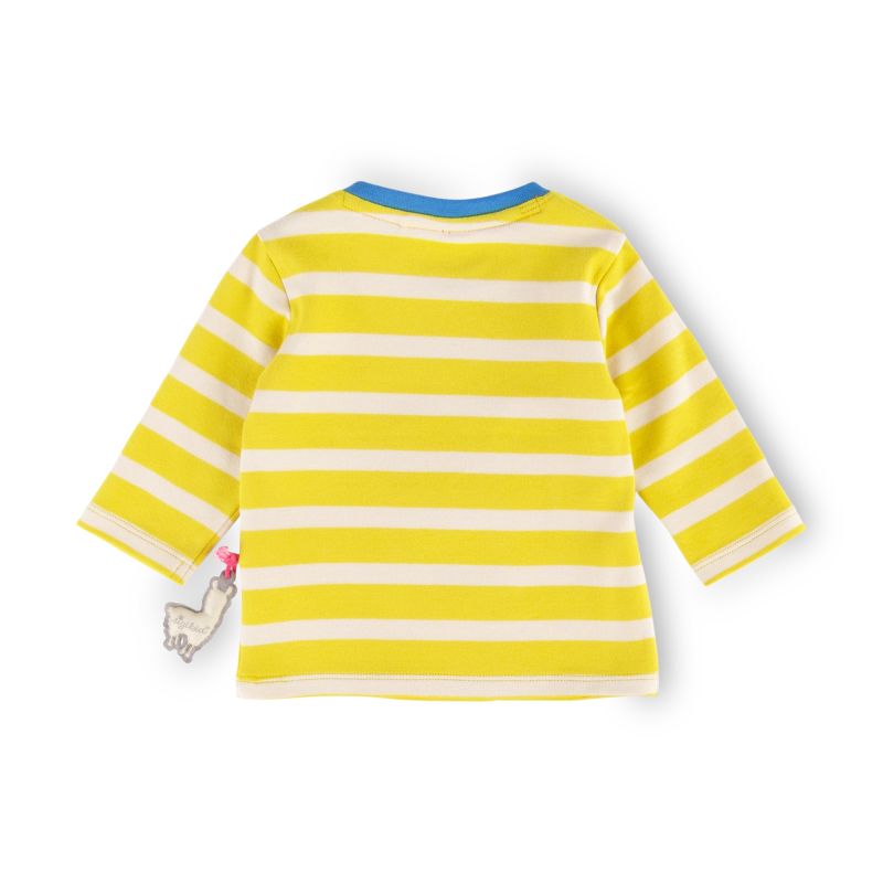 Sigikid Baby Langarmshirt Crazy Lama, gelb gestreift Großer Ausverkauf