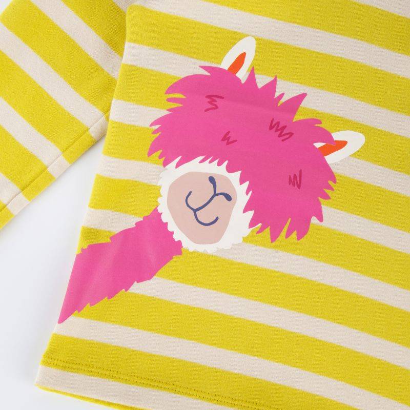Sigikid Kinder Langarmshirt Crazy Lama, gelb gestreift Online Shopping