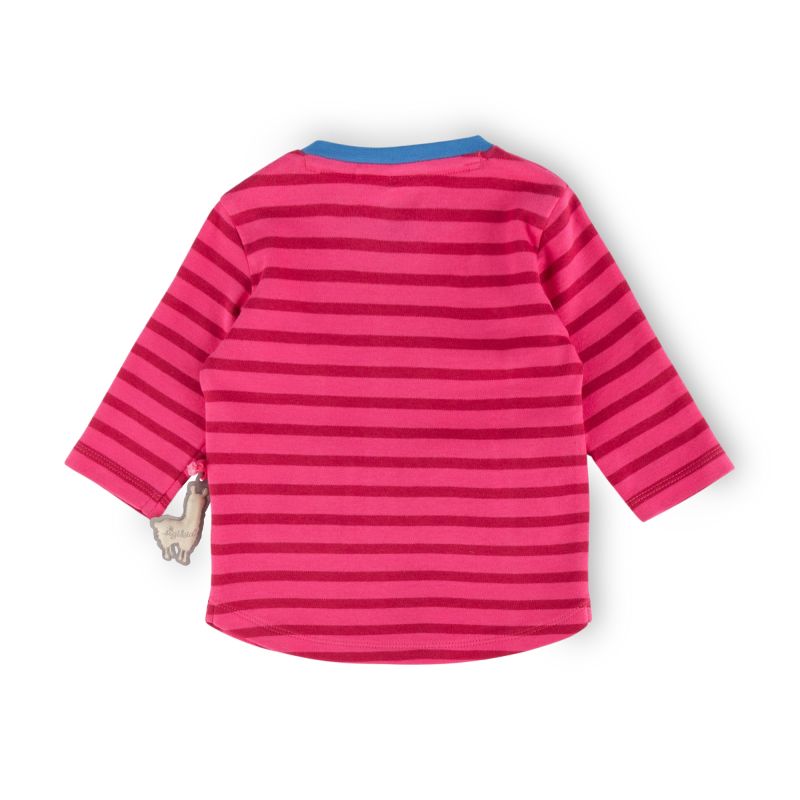 Sigikid Baby Longshirt Crazy Lama, pink gestreift Saisonschlussverkauf