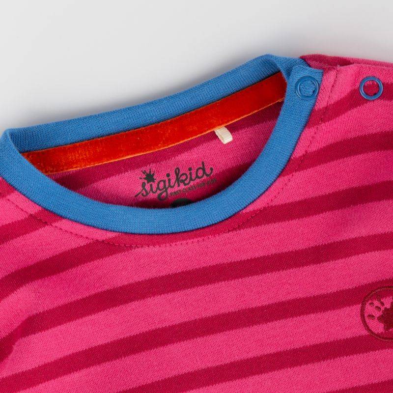 Sigikid Baby Longshirt Crazy Lama, pink gestreift Saisonschlussverkauf