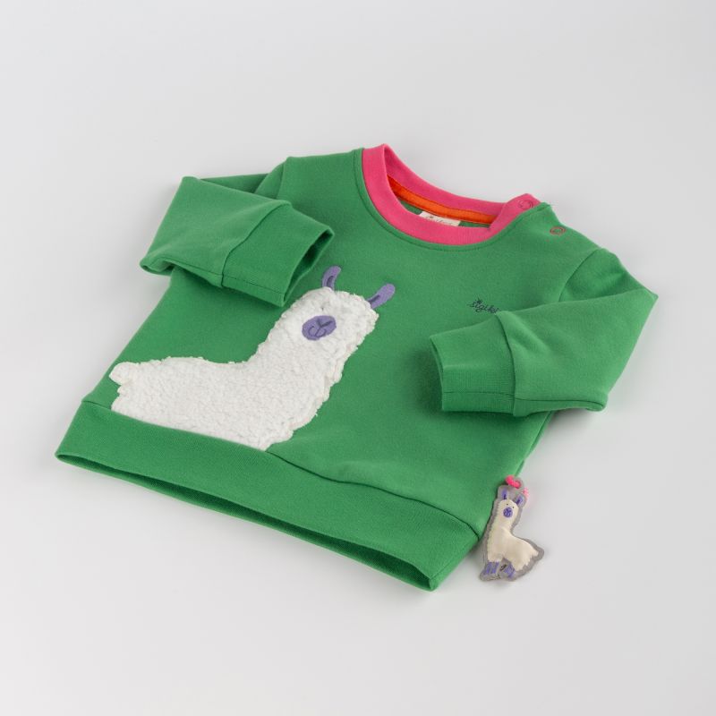 Sigikid Baby Sweatshirt Crazy Lama, grün Black Friday